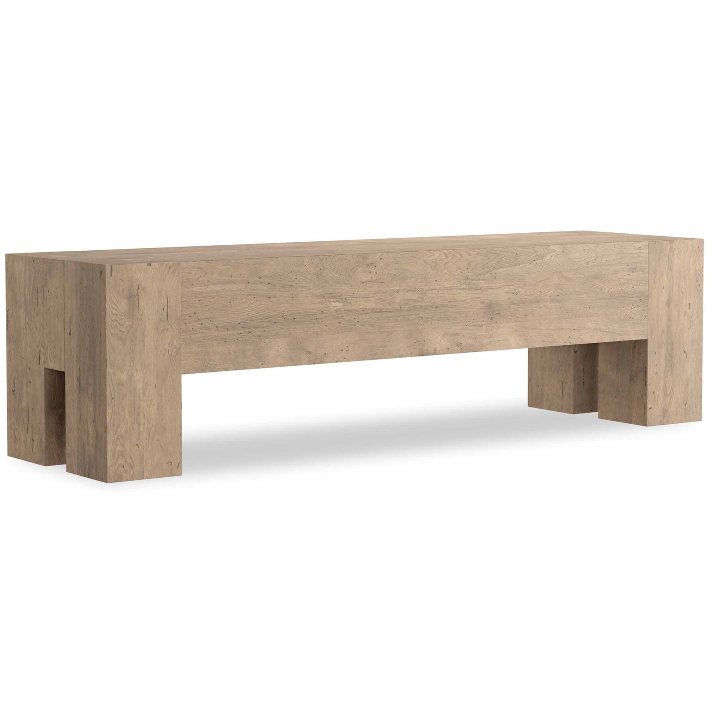 Abaso Bench, Whitewash Rustic by Four Hands