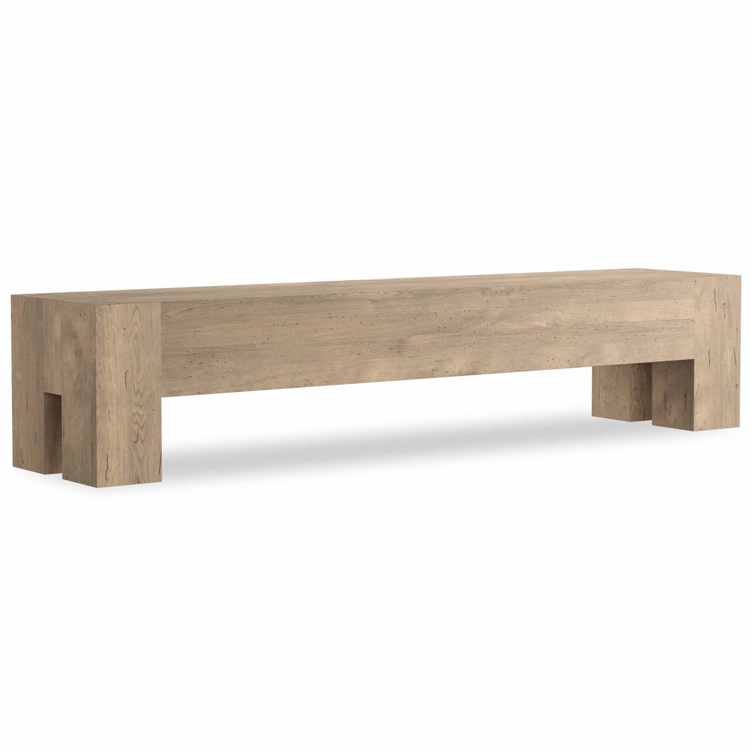 Abaso Bench, Whitewash Rustic by Four Hands - Image 2